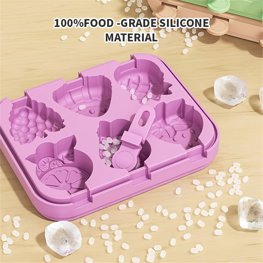 Silicone Popsicle Mold 6-Hole Fruit Shaped Mini Popsicle Mold Fun Shape Homemade Popsicle Mold BPA Free