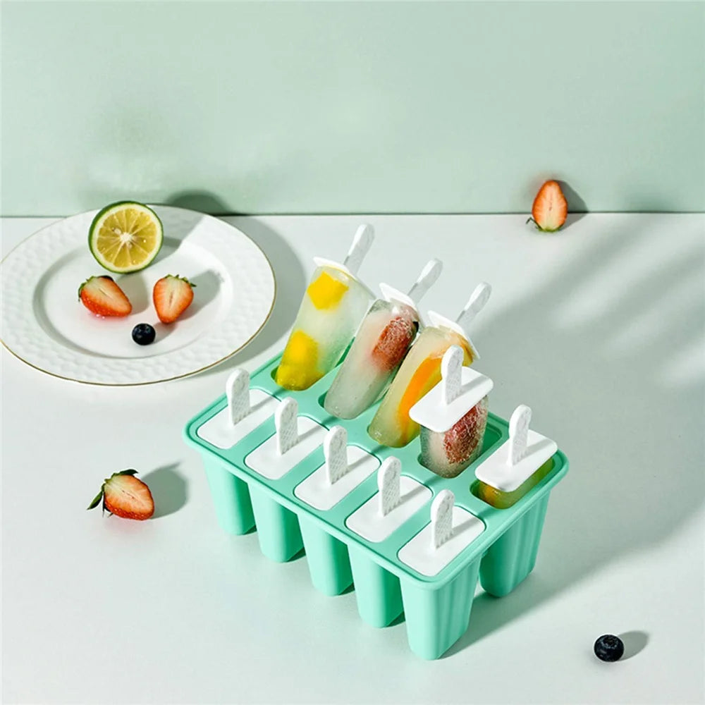6/10 Holes Popsicle Molds Silicone Ice Pop Molds BPA Free Popsicle Mold Reusable Easy Release Ice Pop Make Ice Mold