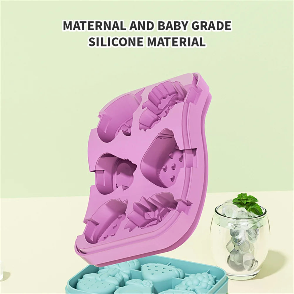 Silicone Popsicle Mold 6-Hole Fruit Shaped Mini Popsicle Mold Fun Shape Homemade Popsicle Mold BPA Free