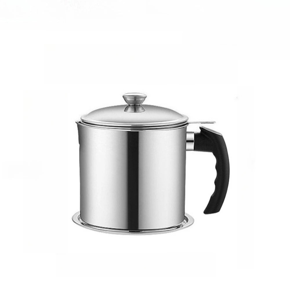 Filtro Cocina, Recipiente de Grasa con Colador Graseras de Carne y Pescado Acero Inoxidable para Almacenar Aceite Usado para Freir y Grasa para Cocinar 