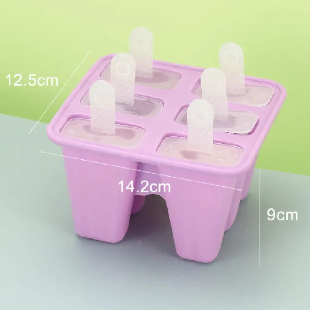 6/10 Holes Popsicle Molds Silicone Ice Pop Molds BPA Free Popsicle Mold Reusable Easy Release Ice Pop Make Ice Mold