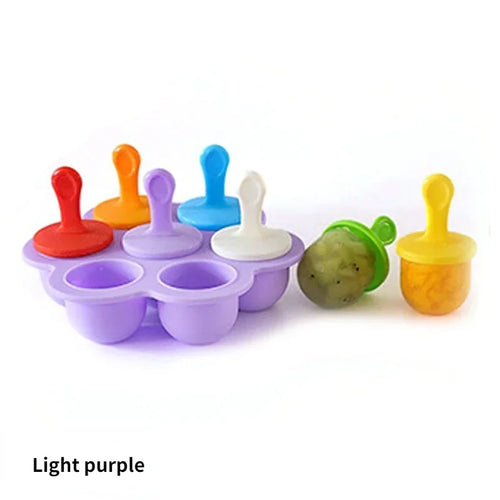 Molde de silicona de 7 cavidades para mini paletas heladas.