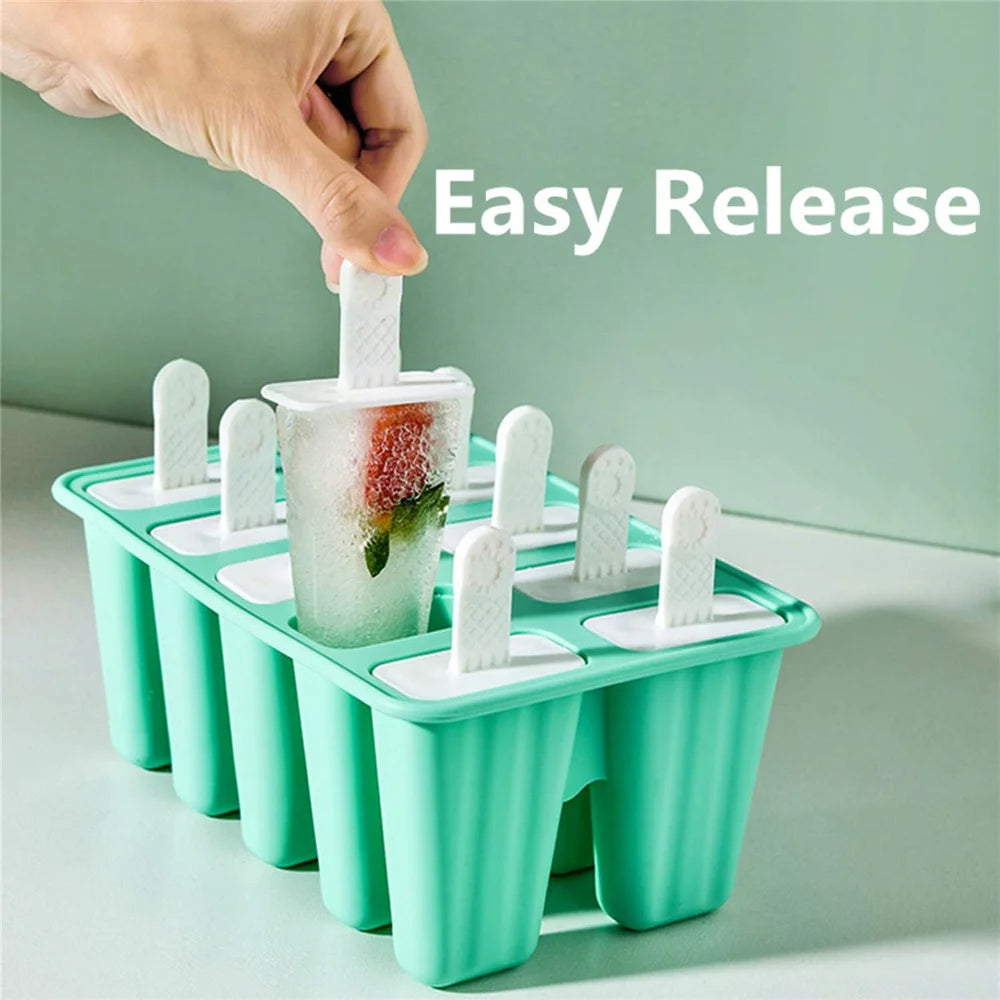 6/10 Holes Popsicle Molds Silicone Ice Pop Molds BPA Free Popsicle Mold Reusable Easy Release Ice Pop Make Ice Mold