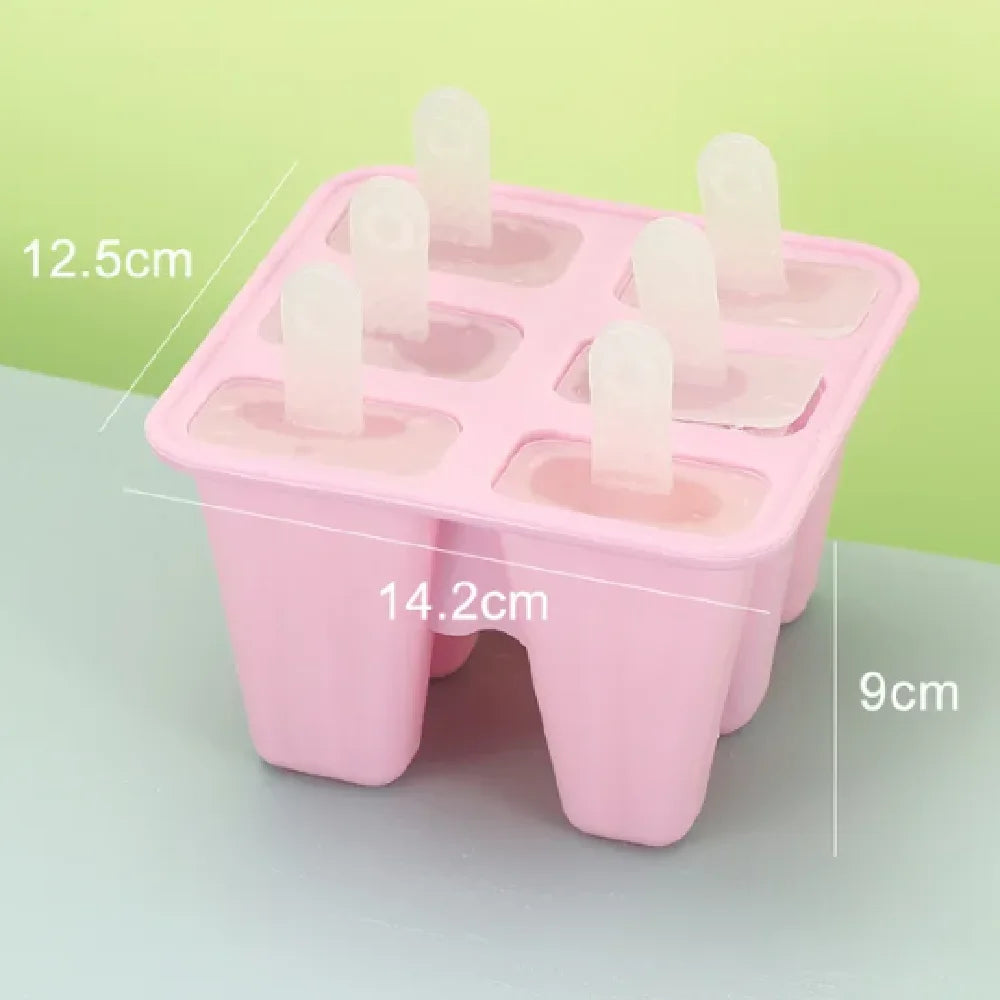 6/10 Holes Popsicle Molds Silicone Ice Pop Molds BPA Free Popsicle Mold Reusable Easy Release Ice Pop Make Ice Mold