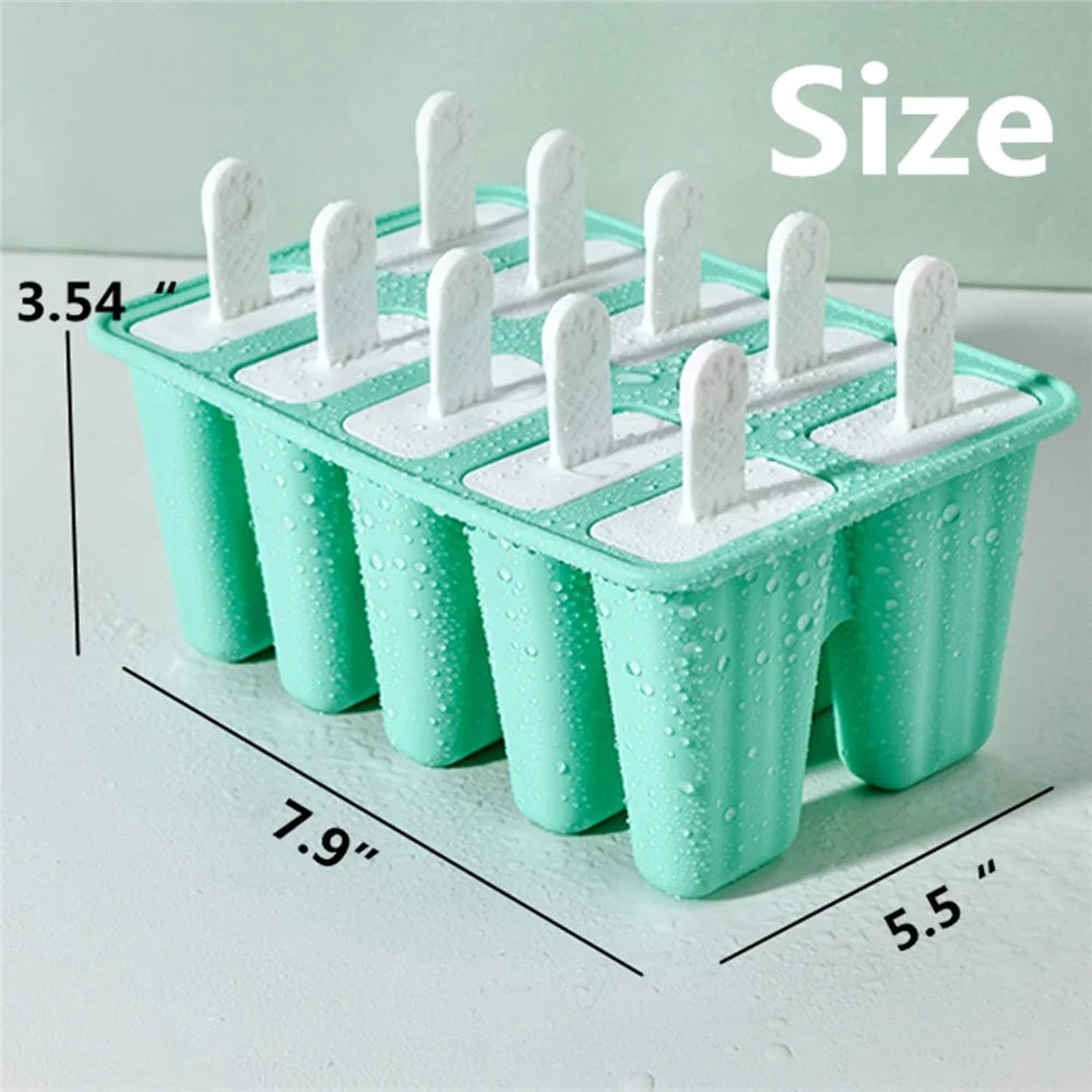 6/10 Holes Popsicle Molds Silicone Ice Pop Molds BPA Free Popsicle Mold Reusable Easy Release Ice Pop Make Ice Mold